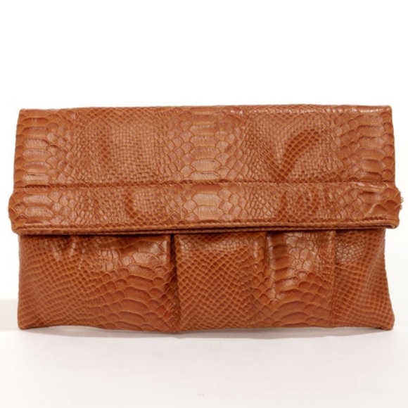 Urban Expressions Handbags - Urban Expressions Burgundy Python My Way Clutch